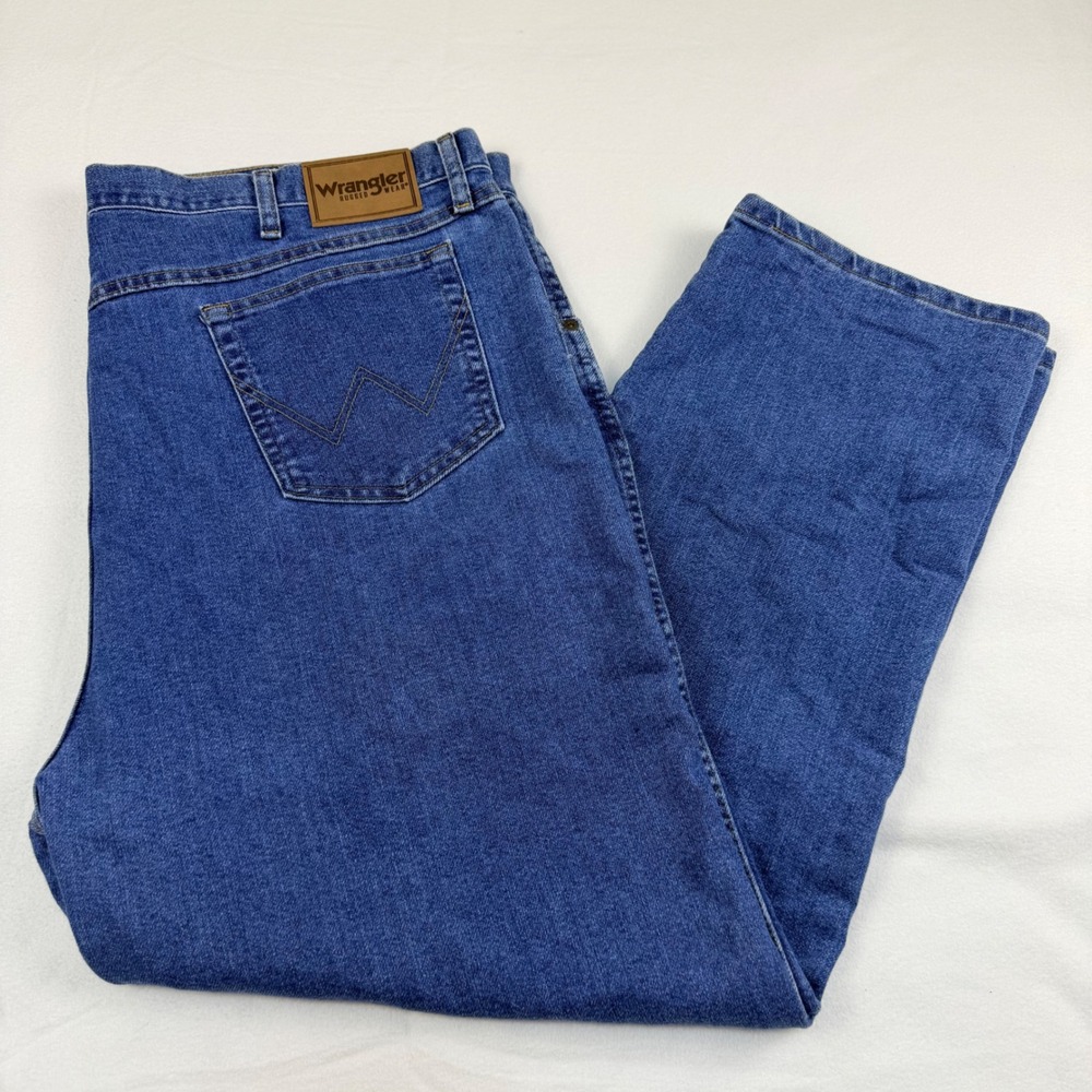 Wrangler Rugged Wear Mens Blue Relaxed Fit Straight Leg Jeans 46x30 35005SW